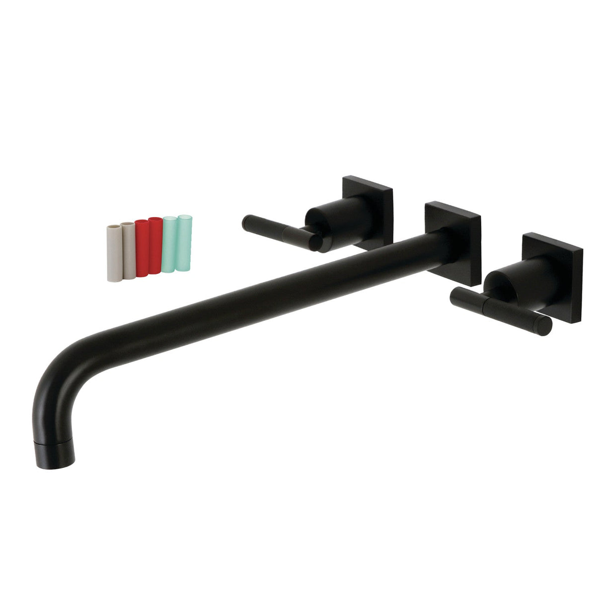 Kaiser KS6040CKL Two-Handle 3-Hole Wall Mount Roman Tub Faucet, Matte Black