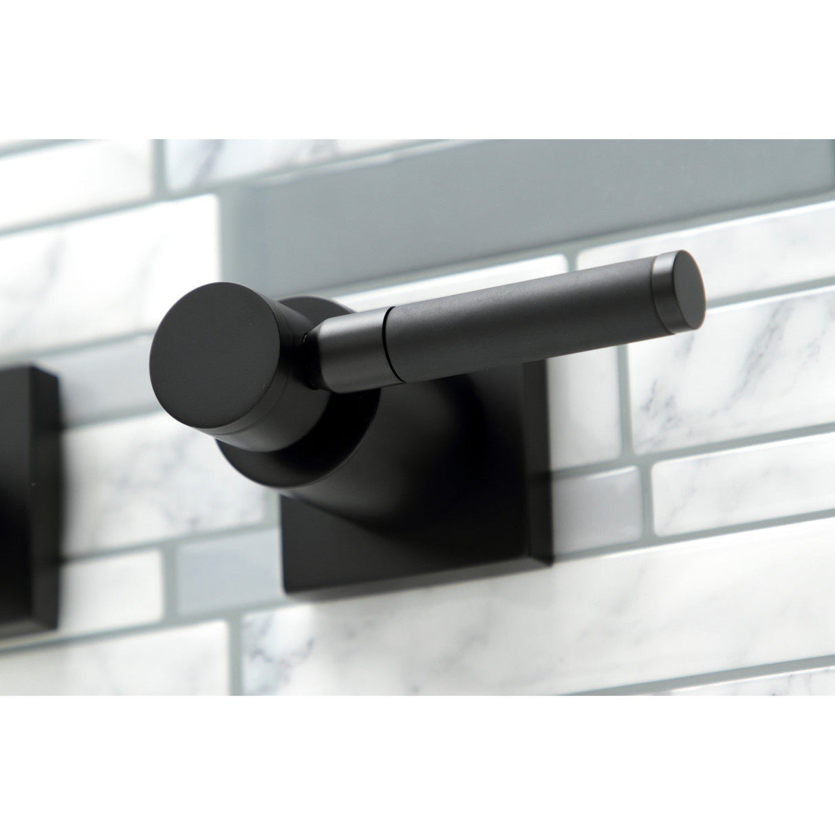 Kaiser KS6040DKL Two-Handle 3-Hole Wall Mount Roman Tub Faucet, Matte Black