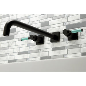 Kaiser KS6040DKL Two-Handle 3-Hole Wall Mount Roman Tub Faucet, Matte Black