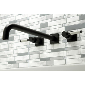 Kaiser KS6040DKL Two-Handle 3-Hole Wall Mount Roman Tub Faucet, Matte Black