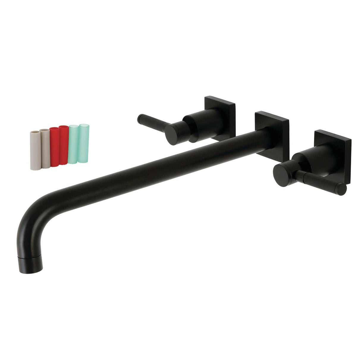 Kaiser KS6040DKL Two-Handle 3-Hole Wall Mount Roman Tub Faucet, Matte Black