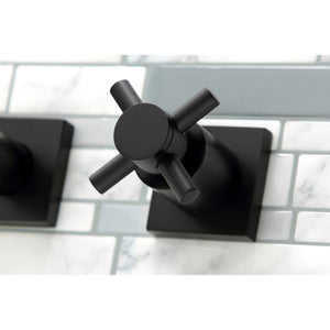 Concord KS6040DX Two-Handle 3-Hole Wall Mount Roman Tub Faucet, Matte Black