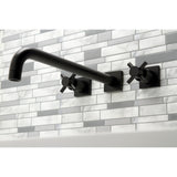 Concord KS6040DX Two-Handle 3-Hole Wall Mount Roman Tub Faucet, Matte Black