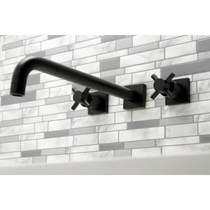 Concord KS6040DX Two-Handle 3-Hole Wall Mount Roman Tub Faucet, Matte Black