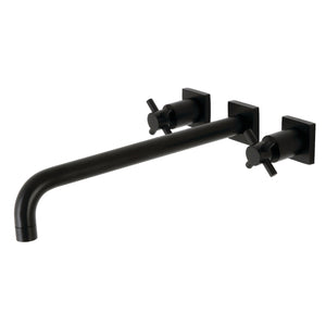 Concord KS6040DX Two-Handle 3-Hole Wall Mount Roman Tub Faucet, Matte Black