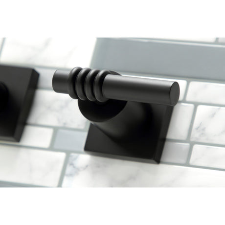 Milano KS6040ML Two-Handle 3-Hole Wall Mount Roman Tub Faucet, Matte Black