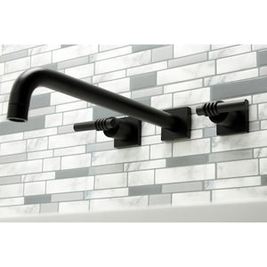 Milano KS6040ML Two-Handle 3-Hole Wall Mount Roman Tub Faucet, Matte Black