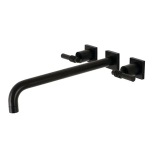 Milano KS6040ML Two-Handle 3-Hole Wall Mount Roman Tub Faucet, Matte Black
