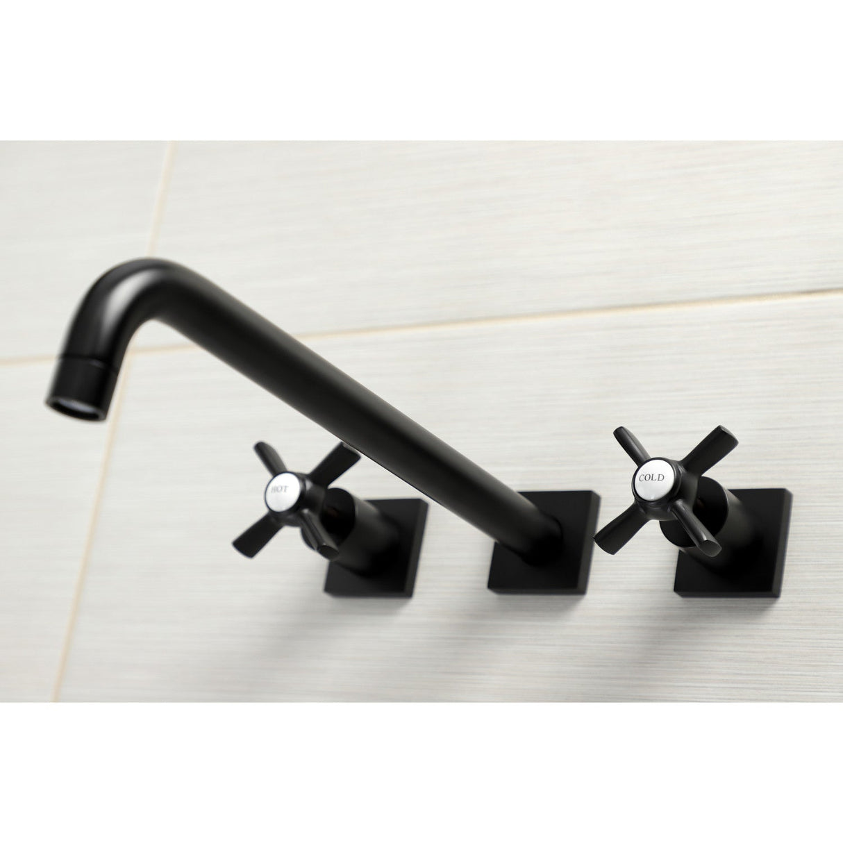 Millennium KS6040ZX Two-Handle 3-Hole Wall Mount Roman Tub Faucet, Matte Black