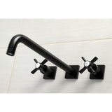 Millennium KS6040ZX Two-Handle 3-Hole Wall Mount Roman Tub Faucet, Matte Black