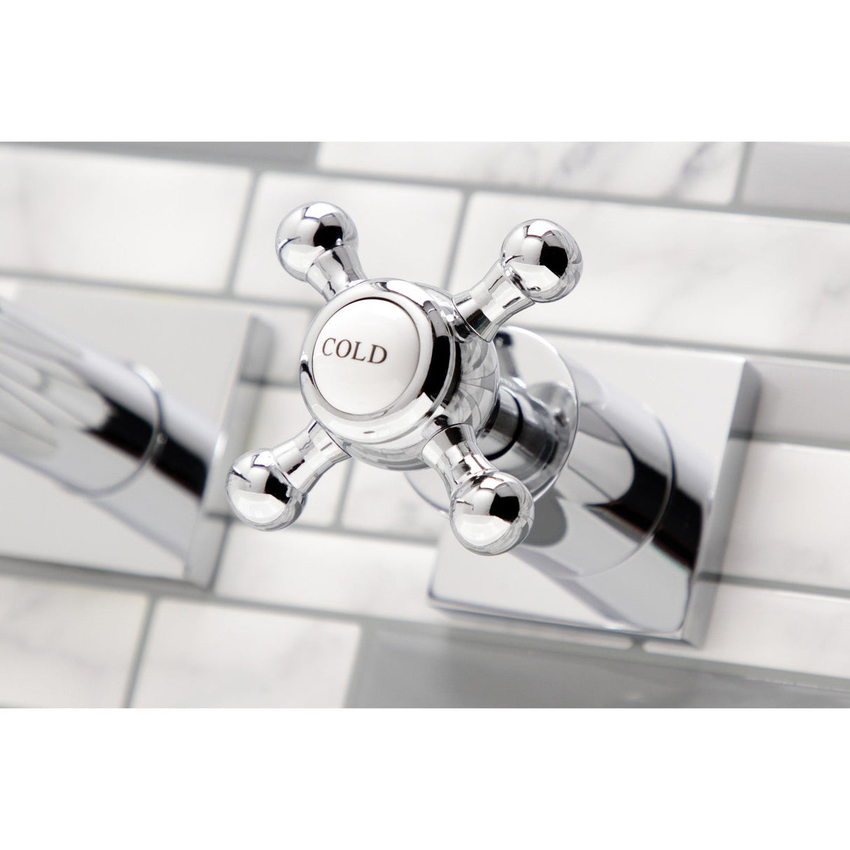 Metropolitan KS6041BX Two-Handle 3-Hole Wall Mount Roman Tub Faucet, Polished Chrome