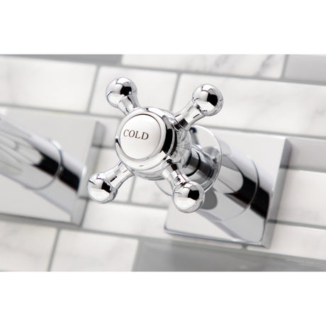 Metropolitan KS6041BX Two-Handle 3-Hole Wall Mount Roman Tub Faucet, Polished Chrome