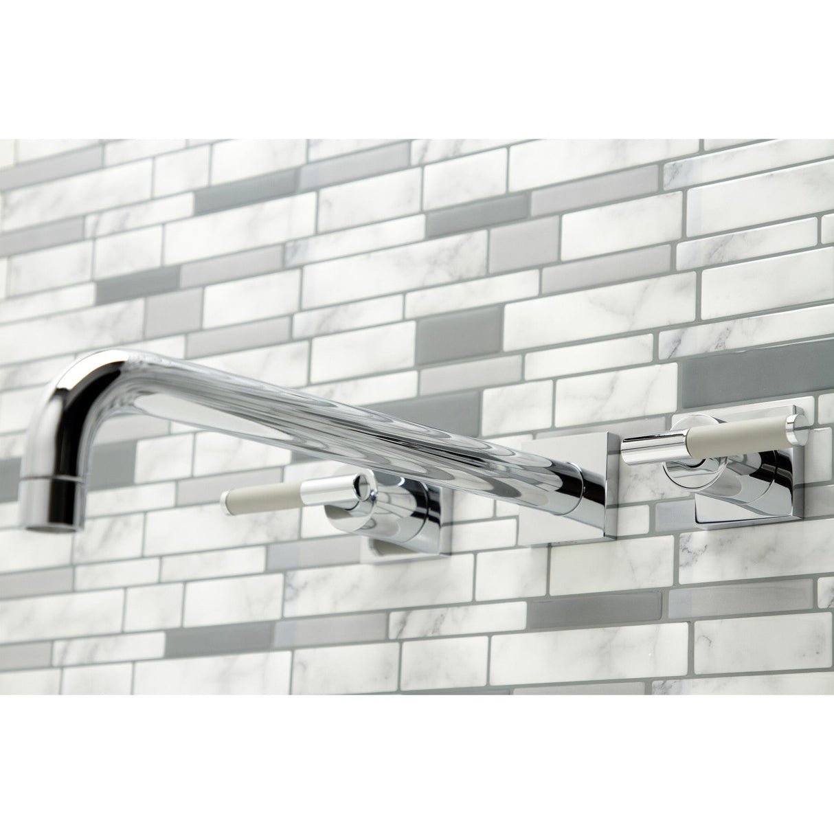Kaiser KS6041CKL Two-Handle 3-Hole Wall Mount Roman Tub Faucet, Polished Chrome