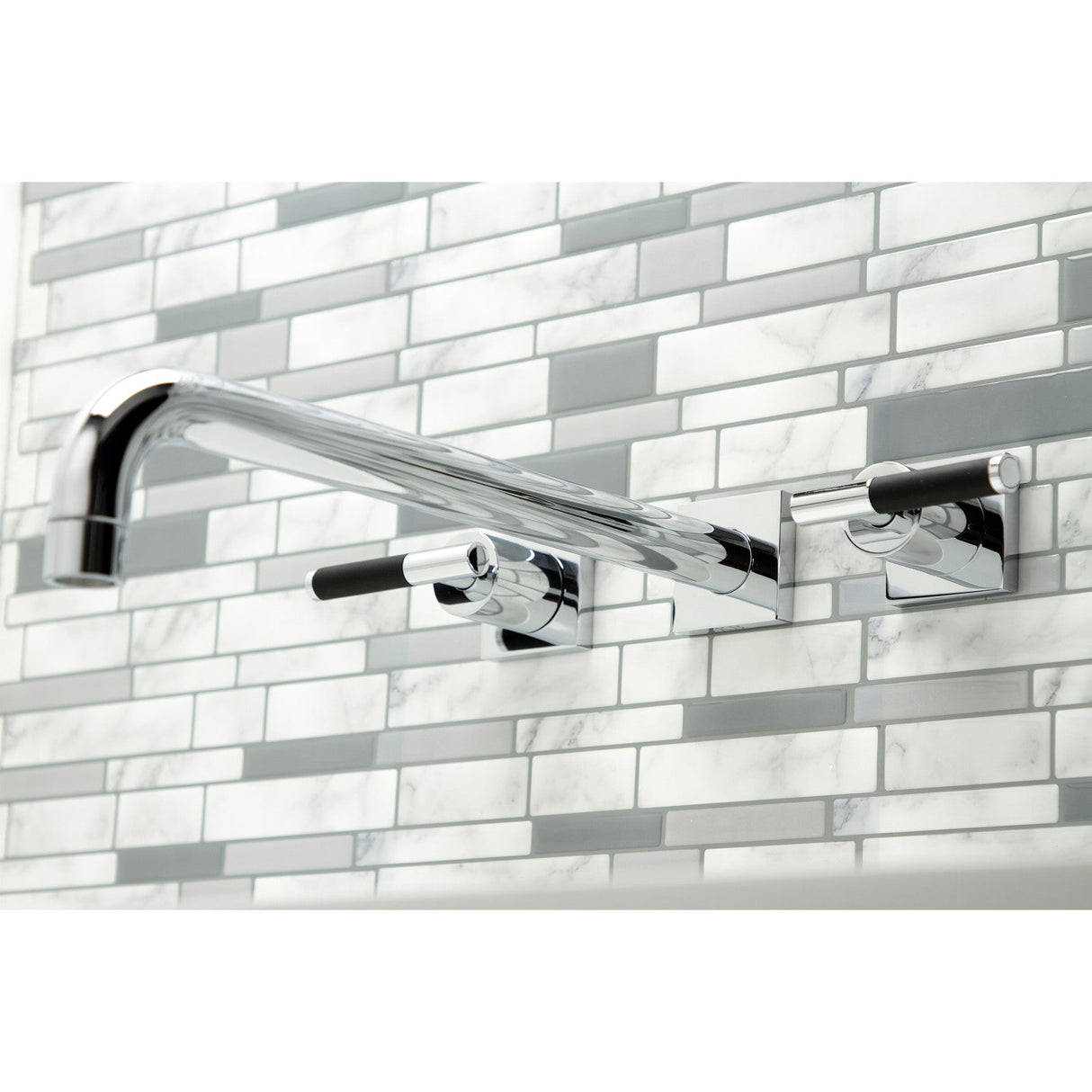 Kaiser KS6041CKL Two-Handle 3-Hole Wall Mount Roman Tub Faucet, Polished Chrome