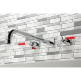 Kaiser KS6041DKL Two-Handle 3-Hole Wall Mount Roman Tub Faucet, Polished Chrome