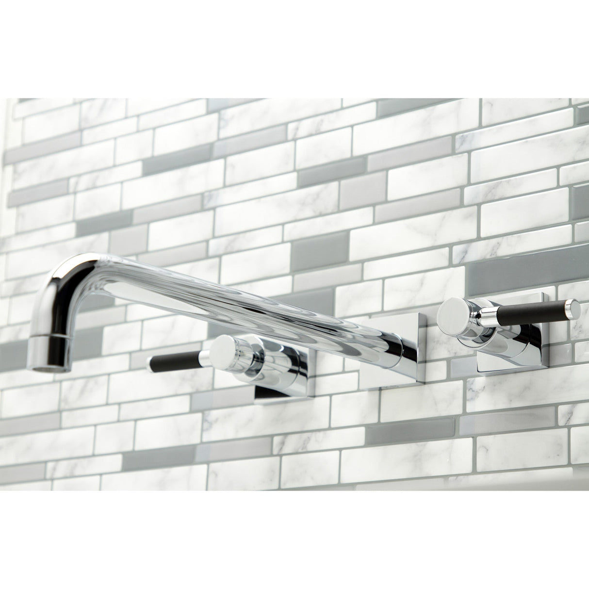 Kaiser KS6041DKL Two-Handle 3-Hole Wall Mount Roman Tub Faucet, Polished Chrome