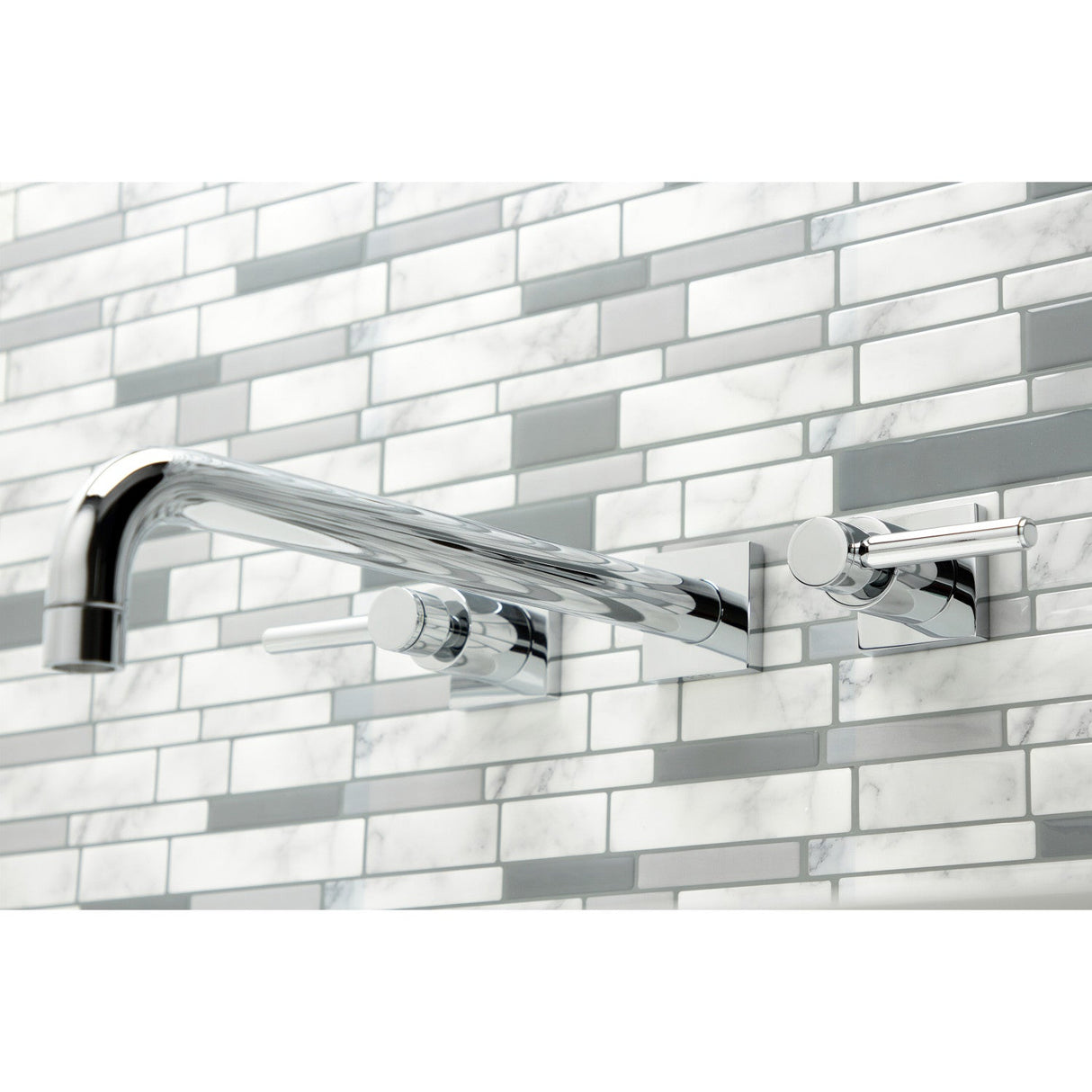 Concord KS6041DL Two-Handle 3-Hole Wall Mount Roman Tub Faucet, Polished Chrome