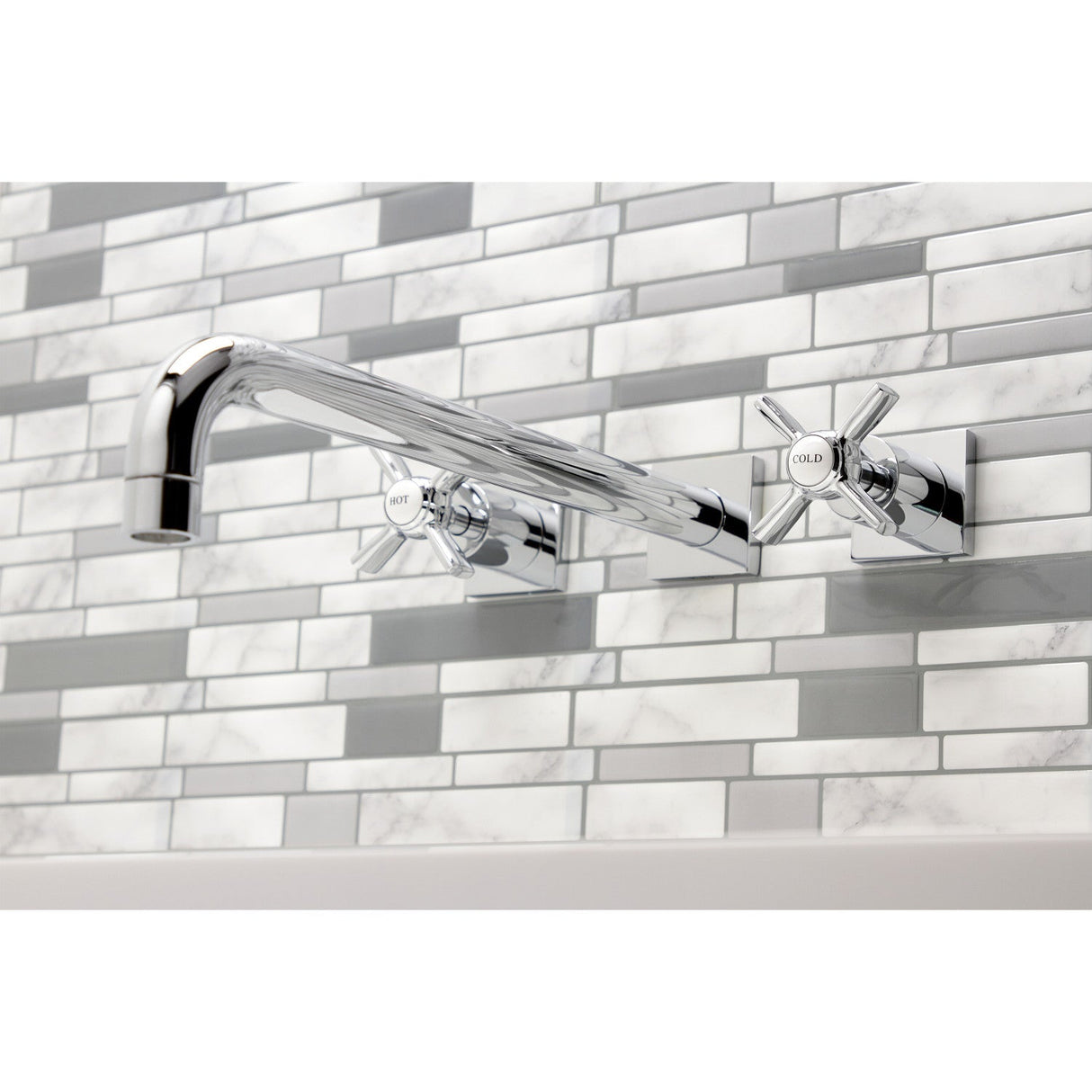Millennium KS6041ZX Two-Handle 3-Hole Wall Mount Roman Tub Faucet, Polished Chrome