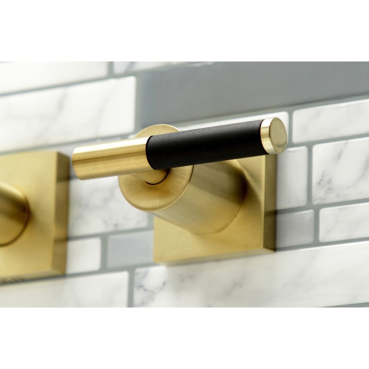 Kaiser KS6047CKL Two-Handle 3-Hole Wall Mount Roman Tub Faucet, Brushed Brass