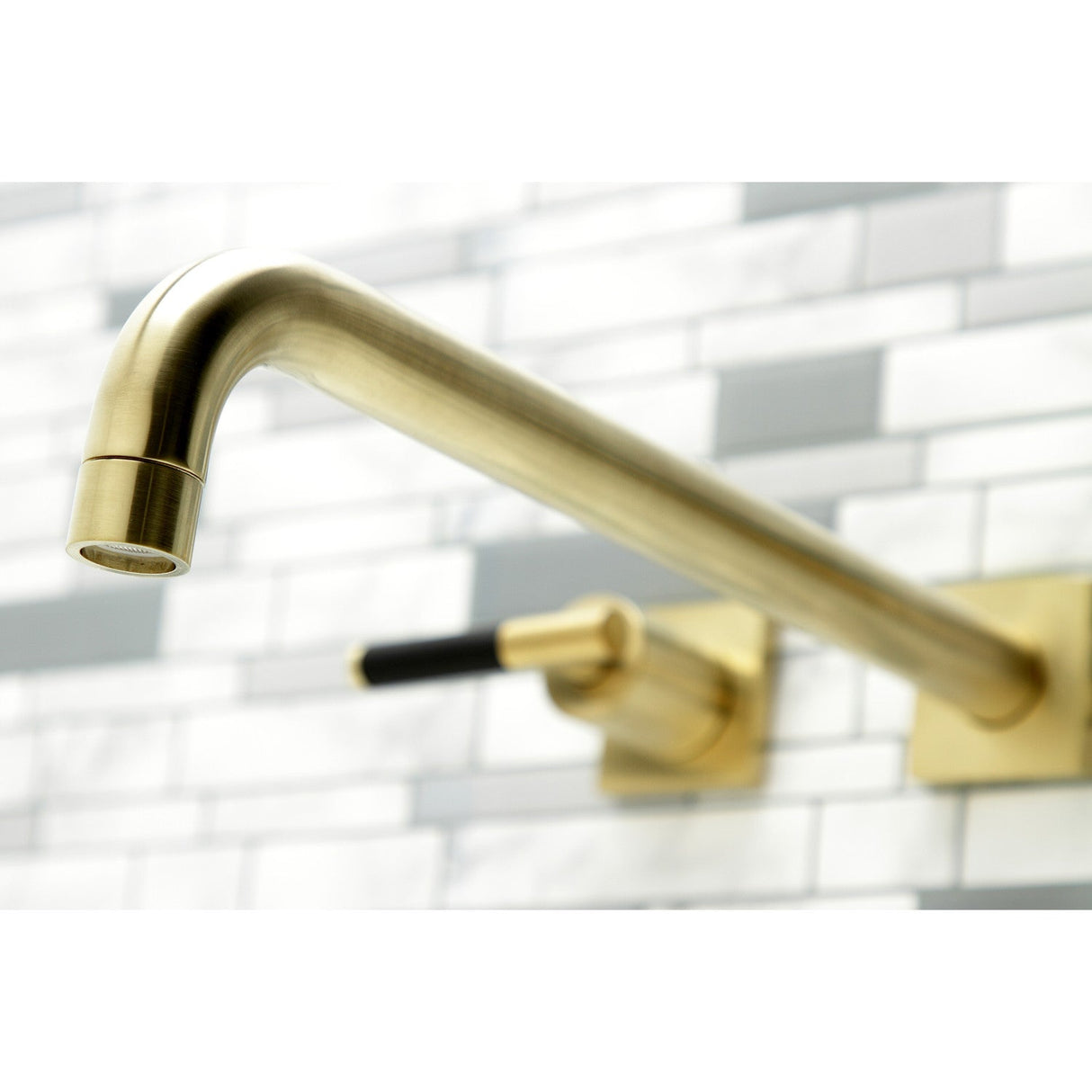 Kaiser KS6047CKL Two-Handle 3-Hole Wall Mount Roman Tub Faucet, Brushed Brass
