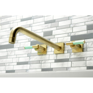 Kaiser KS6047CKL Two-Handle 3-Hole Wall Mount Roman Tub Faucet, Brushed Brass