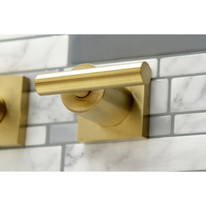 Manhattan KS6047CML Two-Handle 3-Hole Wall Mount Roman Tub Faucet, Brushed Brass