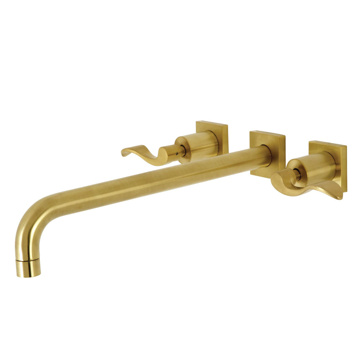 NuWave KS6047DFL Two-Handle 3-Hole Wall Mount Roman Tub Faucet, Brushed Brass