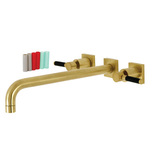 Kaiser KS6047DKL Two-Handle 3-Hole Wall Mount Roman Tub Faucet, Brushed Brass