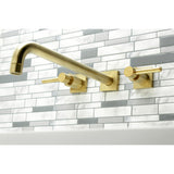 Concord KS6047DL Two-Handle 3-Hole Wall Mount Roman Tub Faucet, Brushed Brass