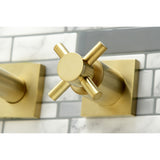 Concord KS6047DX Two-Handle 3-Hole Wall Mount Roman Tub Faucet, Brushed Brass