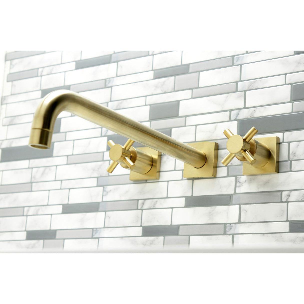 Concord KS6047DX Two-Handle 3-Hole Wall Mount Roman Tub Faucet, Brushed Brass