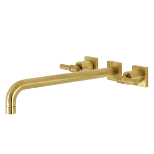 Milano KS6047ML Two-Handle 3-Hole Wall Mount Roman Tub Faucet, Brushed Brass