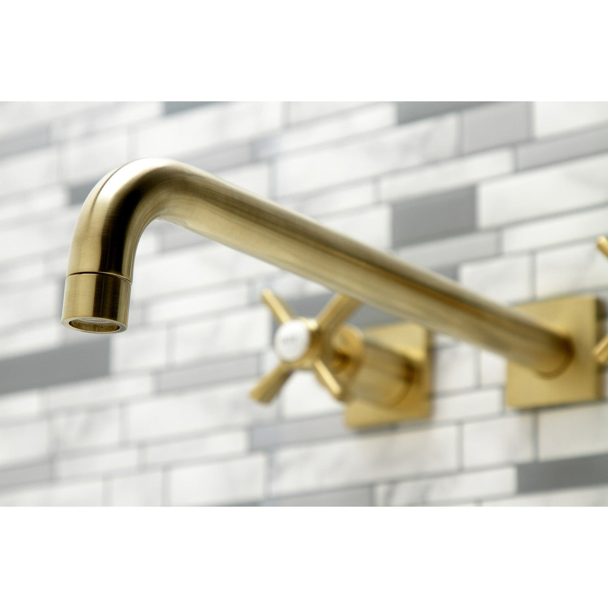 Millennium KS6047ZX Two-Handle 3-Hole Wall Mount Roman Tub Faucet, Brushed Brass