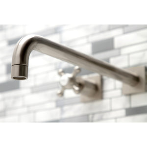 Metropolitan KS6048BX Two-Handle 3-Hole Wall Mount Roman Tub Faucet, Brushed Nickel