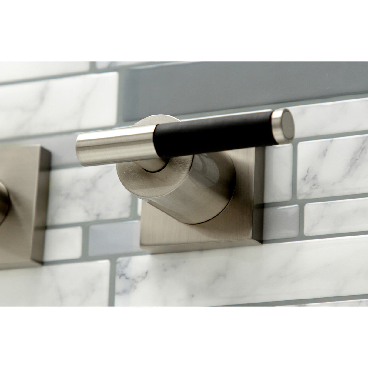 Kaiser KS6048CKL Two-Handle 3-Hole Wall Mount Roman Tub Faucet, Brushed Nickel
