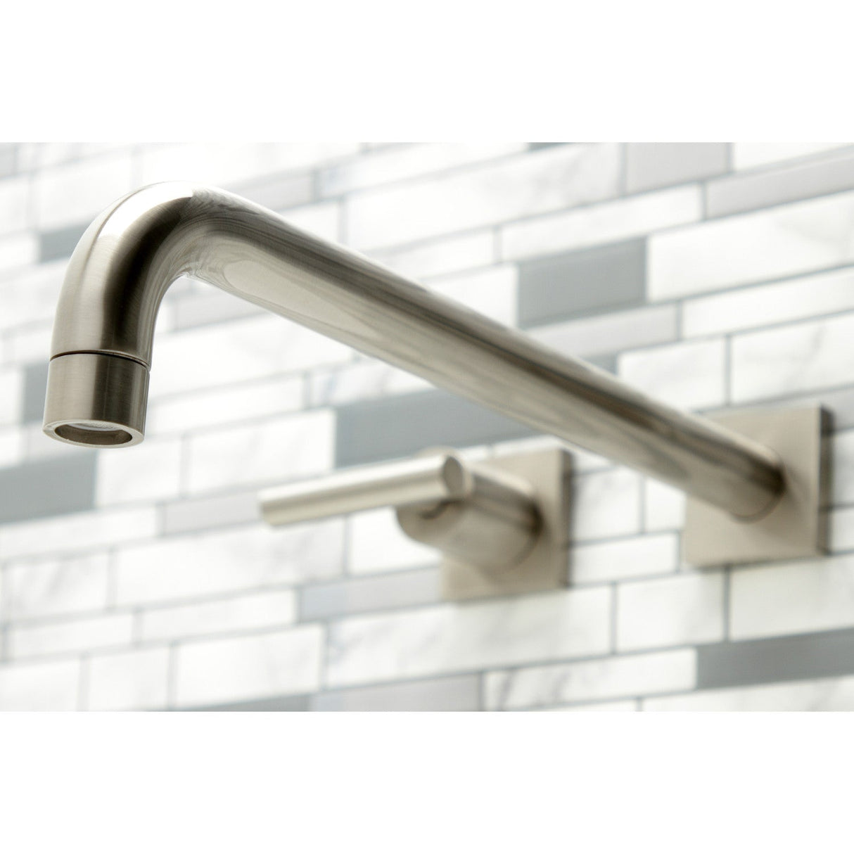 Manhattan KS6048CML Two-Handle 3-Hole Wall Mount Roman Tub Faucet, Brushed Nickel