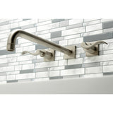 NuWave KS6048DFL Two-Handle 3-Hole Wall Mount Roman Tub Faucet, Brushed Nickel
