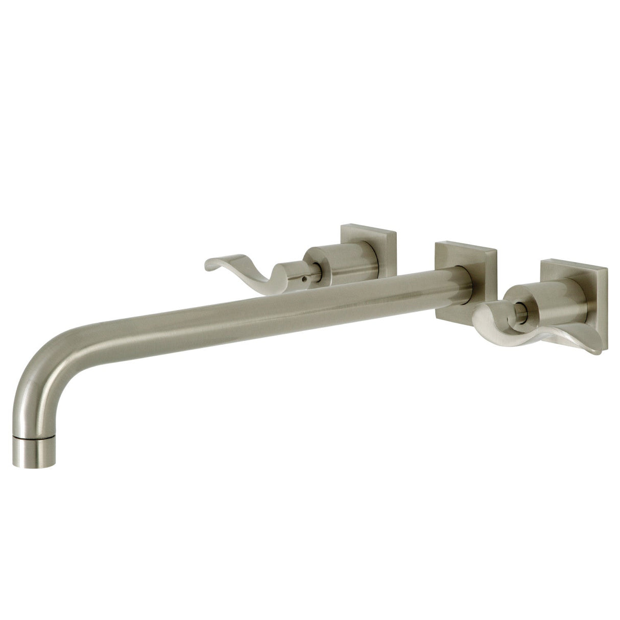 NuWave KS6048DFL Two-Handle 3-Hole Wall Mount Roman Tub Faucet, Brushed Nickel