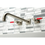Kaiser KS6048DKL Two-Handle 3-Hole Wall Mount Roman Tub Faucet, Brushed Nickel