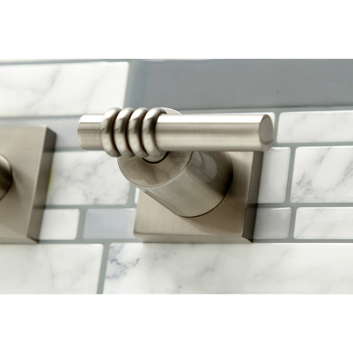 Milano KS6048ML Two-Handle 3-Hole Wall Mount Roman Tub Faucet, Brushed Nickel
