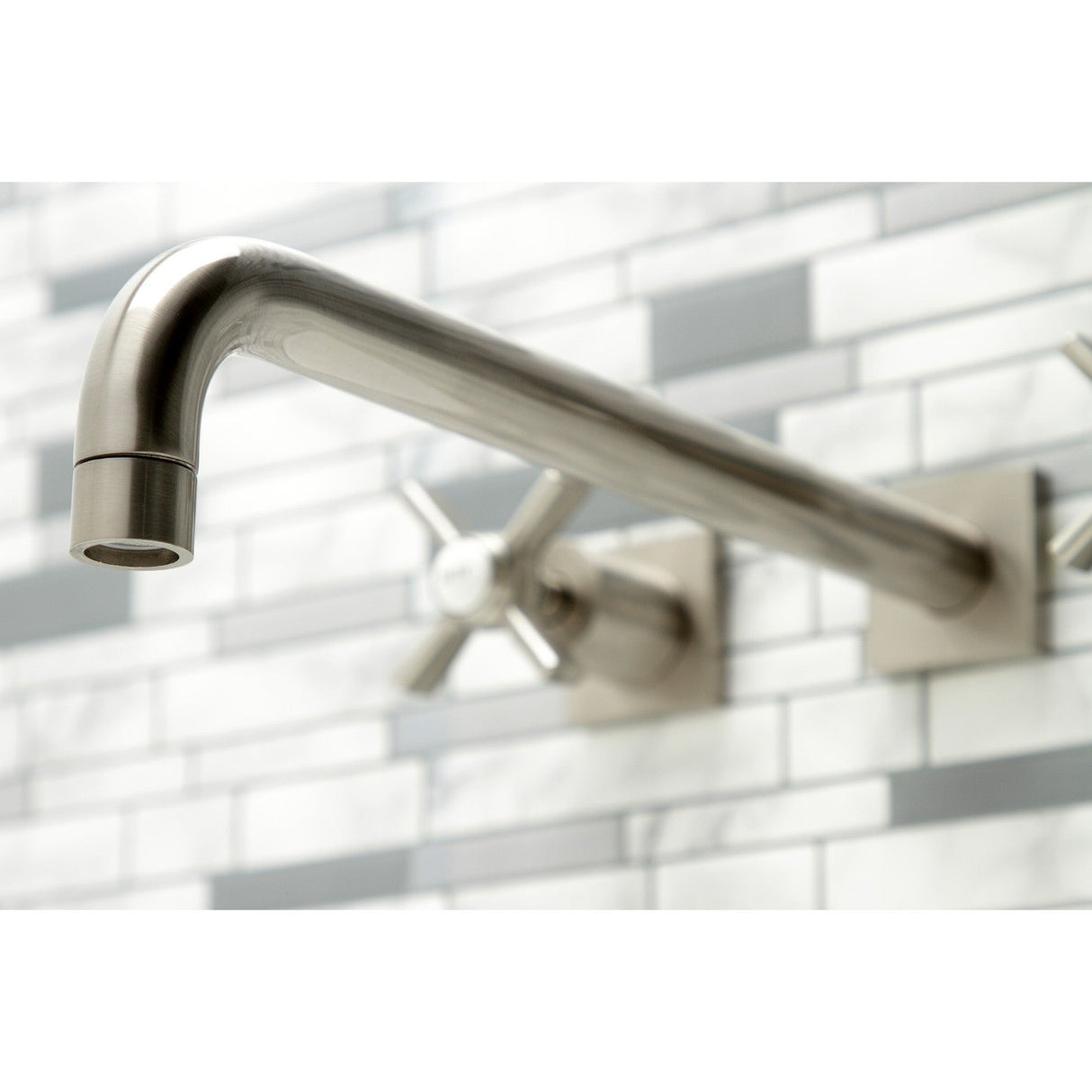 Millennium KS6048ZX Two-Handle 3-Hole Wall Mount Roman Tub Faucet, Brushed Nickel