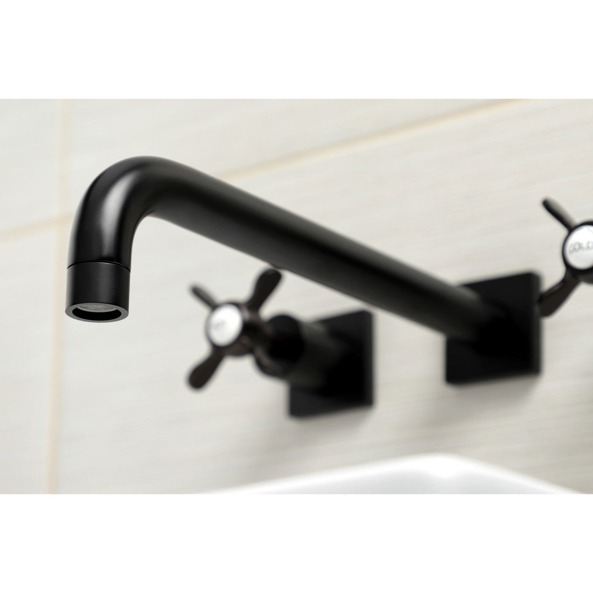 Essex KS6050BEX Two-Handle 3-Hole Wall Mount Roman Tub Faucet, Matte Black