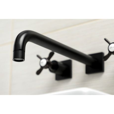 Essex KS6050BEX Two-Handle 3-Hole Wall Mount Roman Tub Faucet, Matte Black