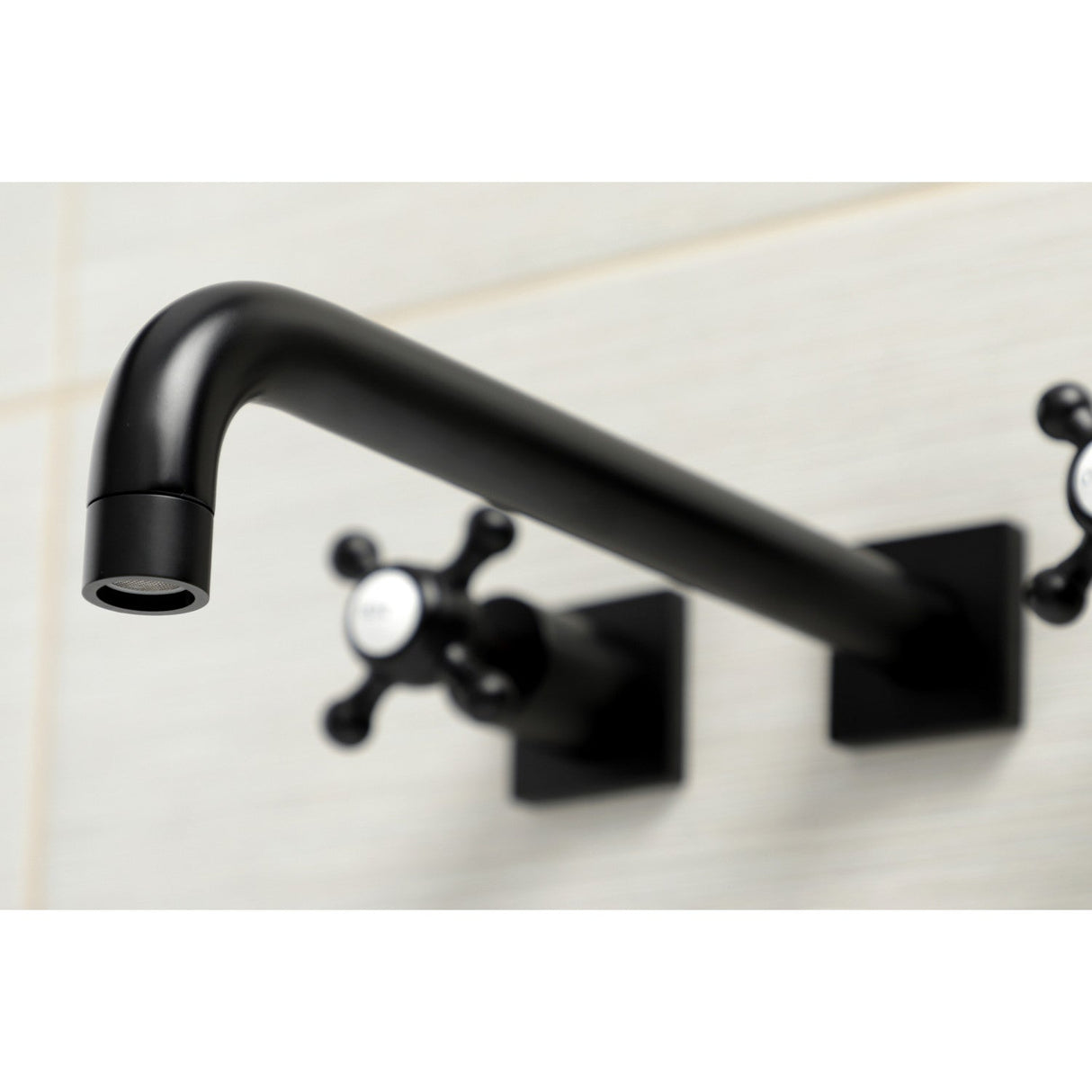 Metropolitan KS6050BX Two-Handle 3-Hole Wall Mount Roman Tub Faucet, Matte Black