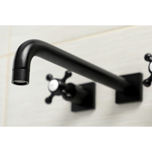 Metropolitan KS6050BX Two-Handle 3-Hole Wall Mount Roman Tub Faucet, Matte Black