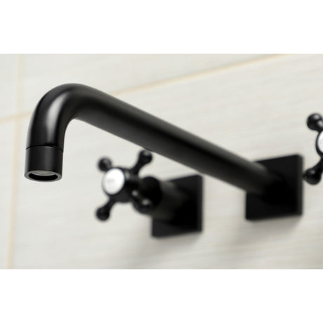 Metropolitan KS6050BX Two-Handle 3-Hole Wall Mount Roman Tub Faucet, Matte Black