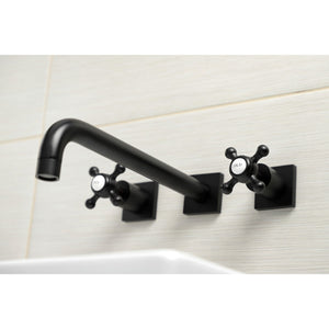 Metropolitan KS6050BX Two-Handle 3-Hole Wall Mount Roman Tub Faucet, Matte Black