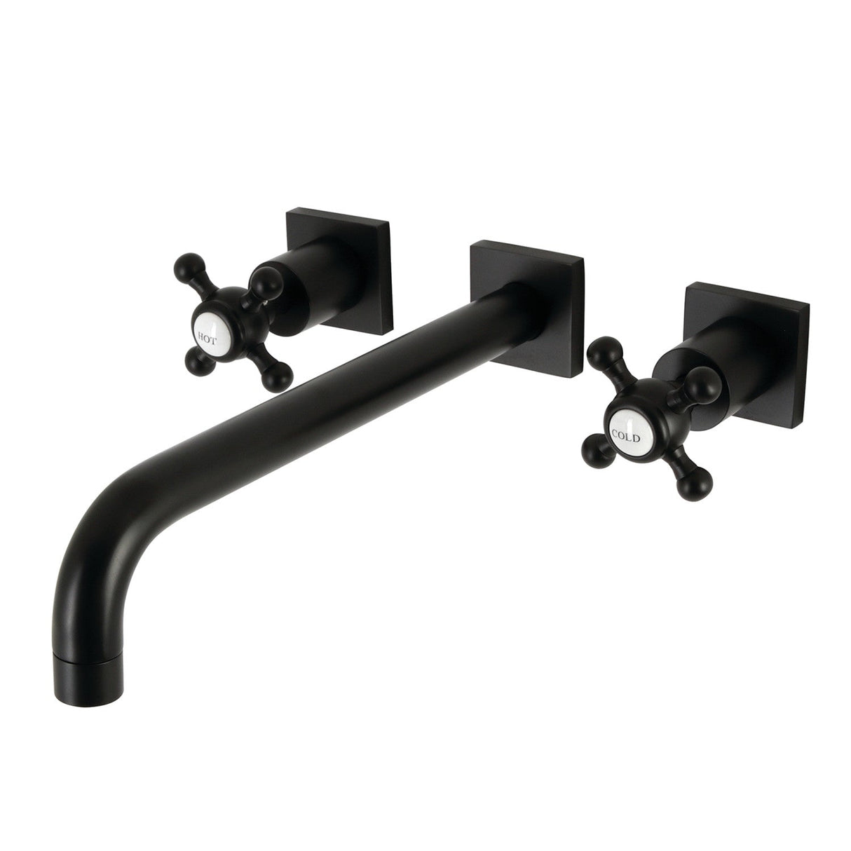 Metropolitan KS6050BX Two-Handle 3-Hole Wall Mount Roman Tub Faucet, Matte Black