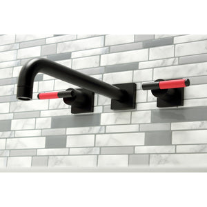 Kaiser KS6050CKL Two-Handle 3-Hole Wall Mount Roman Tub Faucet, Matte Black