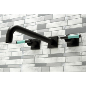 Kaiser KS6050CKL Two-Handle 3-Hole Wall Mount Roman Tub Faucet, Matte Black